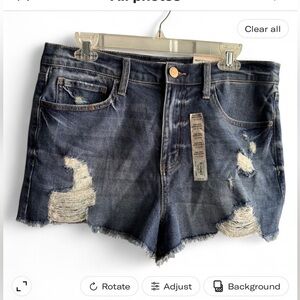 NWT SO Distressed Blue Ripped Jean Shorts